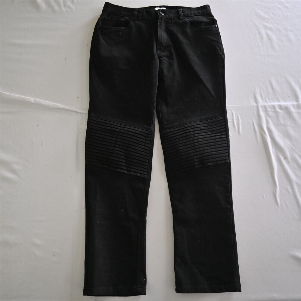 Craft + Flow 32x30 Moto Slim 5 Pocket Black Brushed‎ Twill Mens Jeans